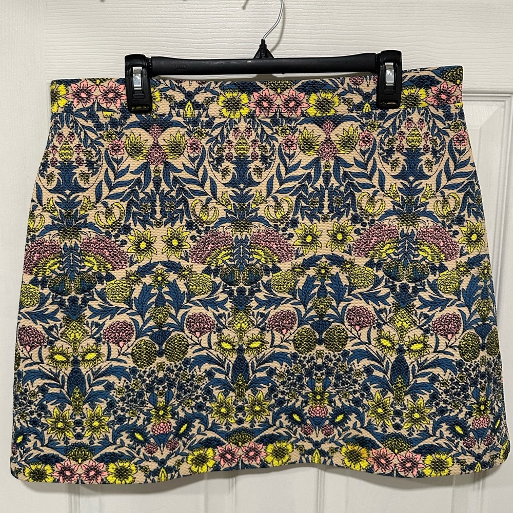 H&M stretch a-line floral print patterned skirt size L